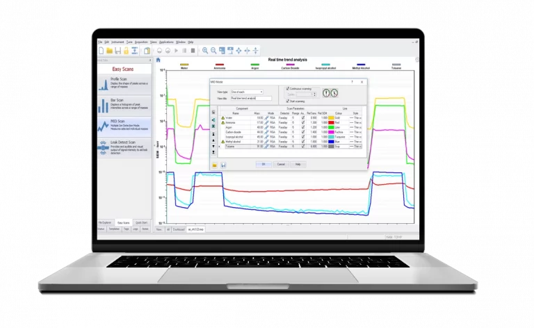 QGA 2.0 Hiden analytical calibration screen