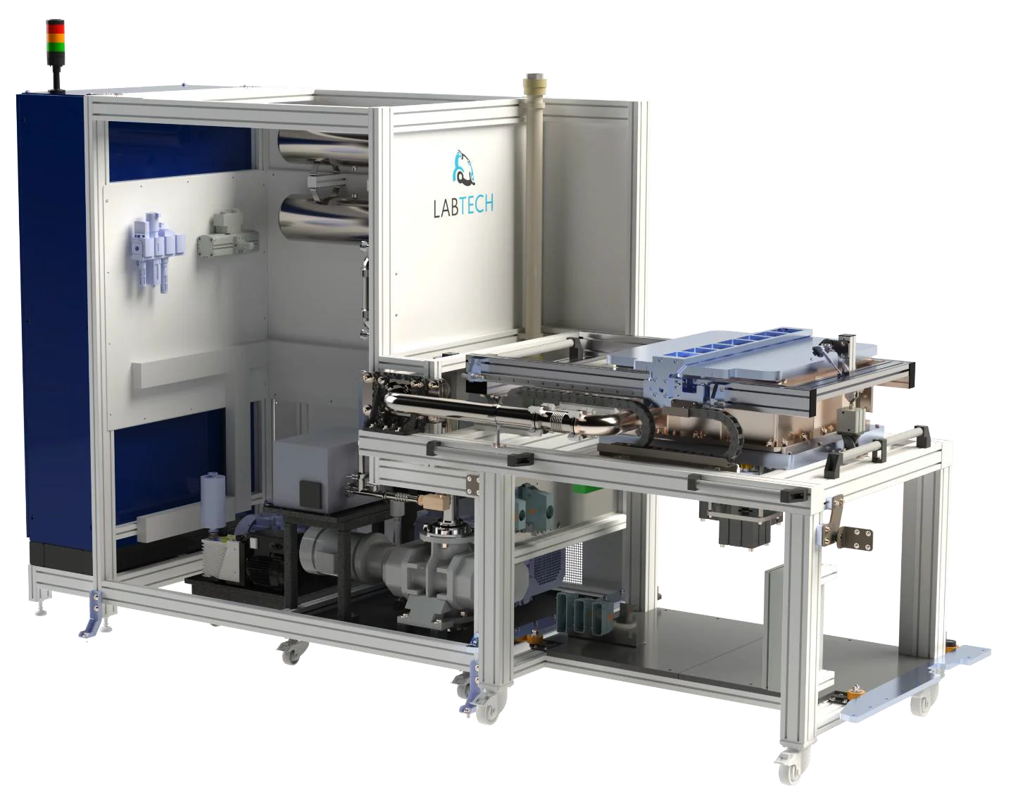 Estación Labtech con cámara de vacío para el test integral de fugas por helio