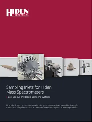 Portada del catálogo de Muestreo y accesorios de Hiden Analytical
