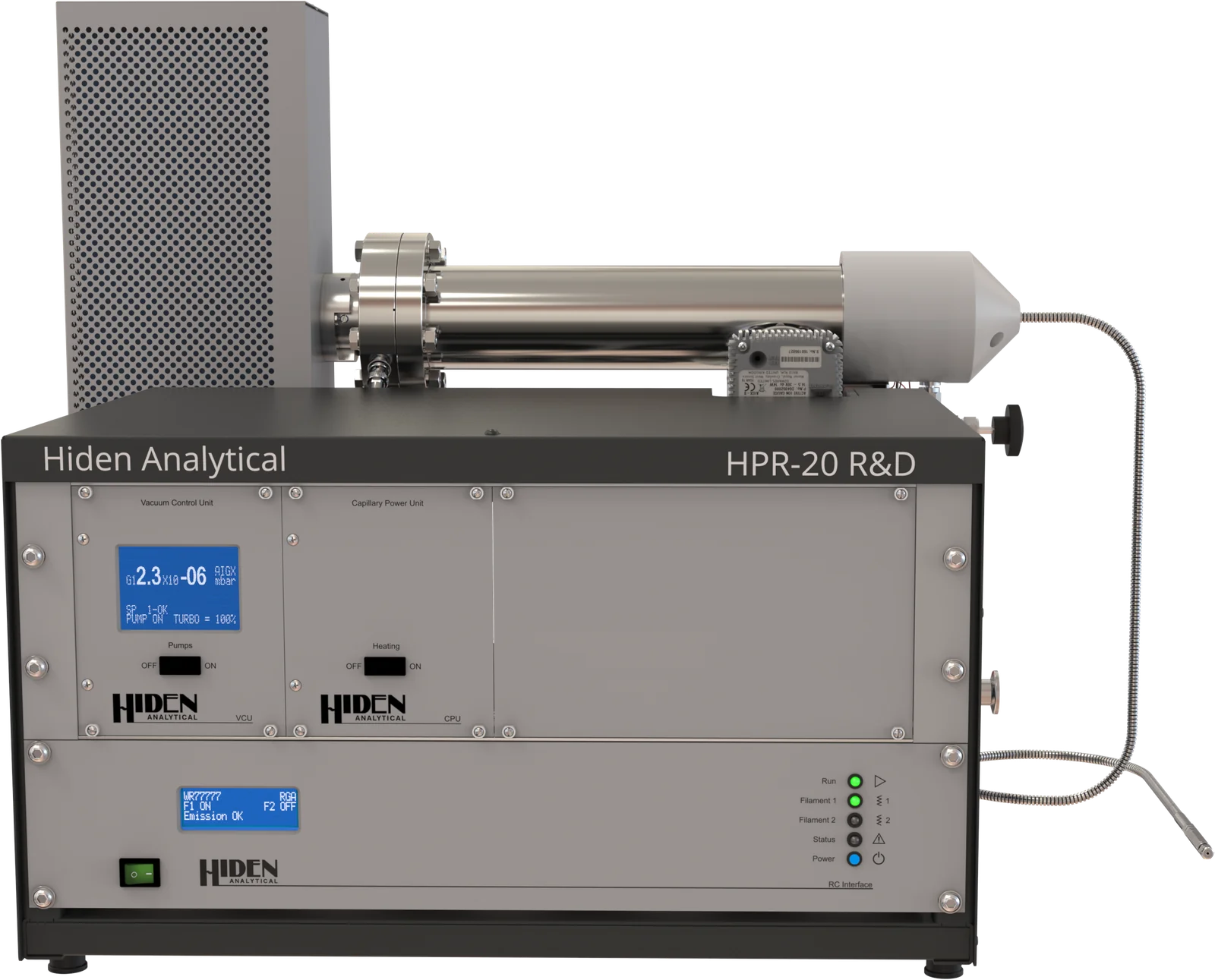 HPR-20 R&D de Hiden Analytical · Sistema de análisis de gases para investigación · JEV Instruments